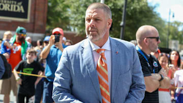 Florida head coach Billy Napier greets fans during Gator Walk before an NCAA football game against Mississippi Stateat Steve Spurrier Field at Ben Hill Griffin Stadium in Gainesville, FL on Saturday, October 18, 2025. [Alan Youngblood/Gainesville Sun]