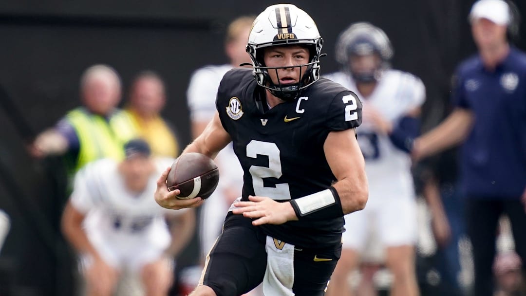 Vanderbilt quarterback Diego Pavia (2) 
