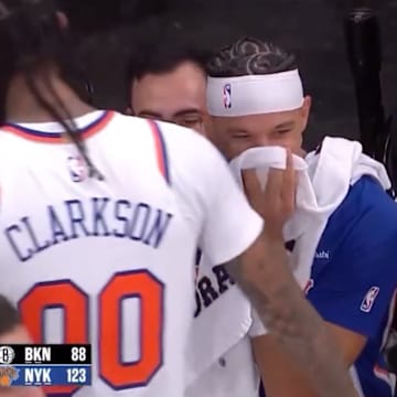 Josh Hart and Mikal Bridges laughed at a frustrated Jordan Clarkson on Sunday.