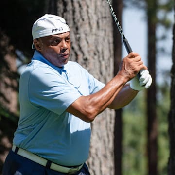 Charles Barkley during the first round of the American Century Celebrity Championship golf tournament.