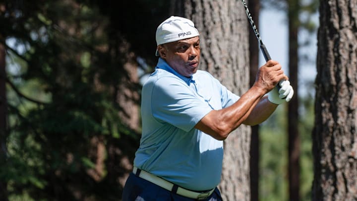 Charles Barkley during the first round of the American Century Celebrity Championship golf tournament. Charles Barkley during the first round of the American Century Celebrity Championship golf tournament.