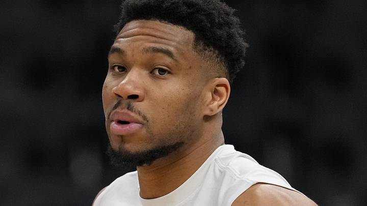 Mar 28, 2026; Milwaukee, Wisconsin, USA;  Milwaukee Bucks forward Giannis Antetokounmpo (34) during warmups prior to the game against the San Antonio Spurs at Fiserv Forum. Mandatory Credit: Jeff Hanisch-Imagn Images