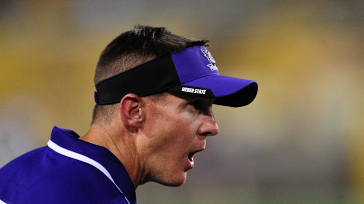 Jay Hill, seen here in 2014 with Weber State, will be Michigan's next defensive coordinator. Jay Hill, seen here in 2014 with Weber State, will be Michigan's next defensive coordinator.