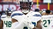 Dec 8, 2024; Glendale, Arizona, USA; Seattle Seahawks linebacker Boye Mafe (53) against the Arizona Cardinals at State Farm Stadium. 