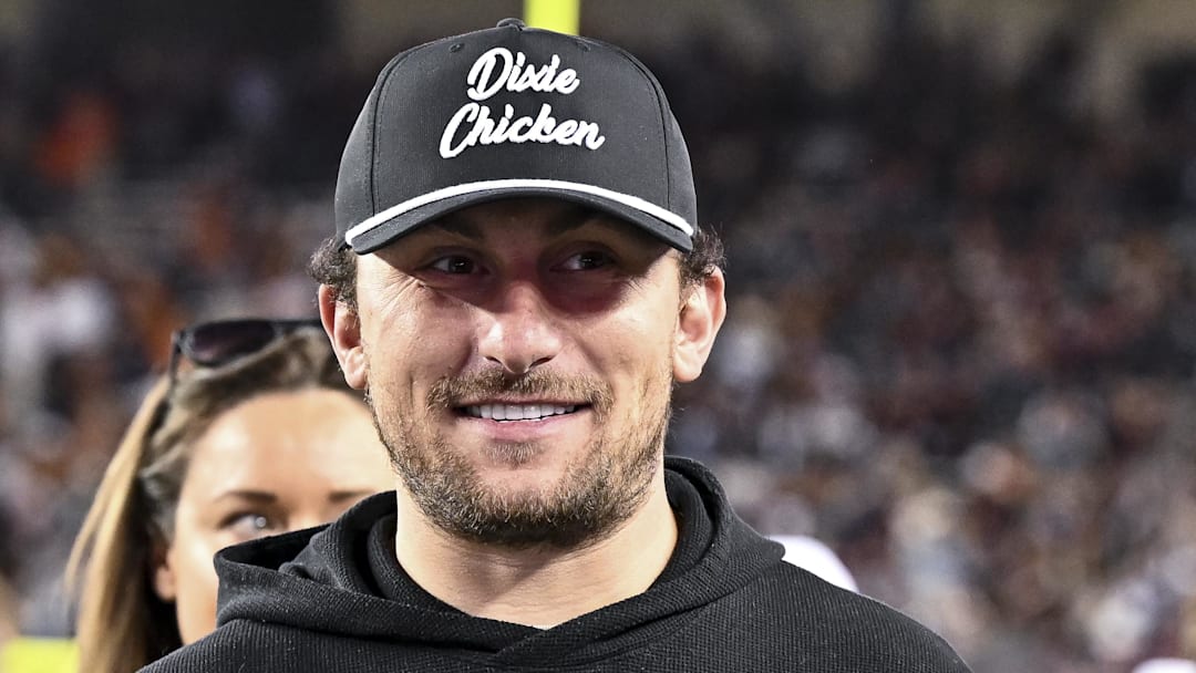 Johnny Manziel looks on prior to the game against the Texas Longhorns.