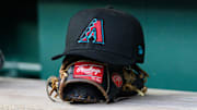 Apr 4, 2025; Washington, District of Columbia, USA; A detailed view of an Arizona Diamondbacks hat at the game between the Washington Nationals and the Arizona Diamondbacks at Nationals Park. Mandatory Credit: Reggie Hildred-Imagn Images