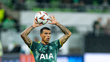 Pedro Porro in action during the win over Ferencvaros 