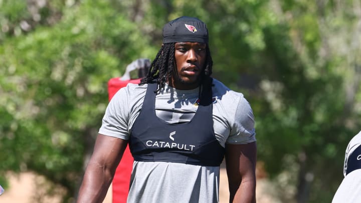 May 10, 2024; Tempe, AZ, USA; Arizona Cardinals defensive lineman Darius Robinson (56) during rookie minicamp at the teams Tempe Training Facility