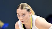 Dallas Wings guard Paige Bueckers looks on during the second half against the Phoenix Mercury.