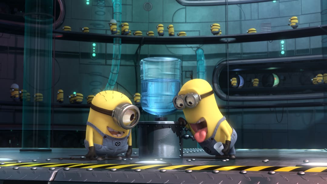 DESPICABLE ME - Villainous Gru lives up to his reputation as a despicable, deplorable and downright unlikable guy when he hatches a plan to steal the moon from the sky. But he has a tough time staying on task after three orphan girls land in his care. (UNIVERSAL)
MINIONS