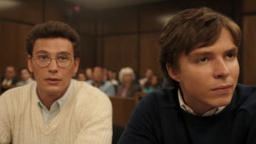 Monsters: The Lyle And Erik Menendez Story. (L to R) Cooper Koch as Erik Menendez, Nicholas Chavez as Lyle Menendez in episode 208 of Monsters: The Lyle And Erik Menendez Story. Cr. Courtesy Of Netflix © 2024