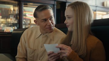 (L to R) Charlie Hunnam as Ed Gein, Suzanna Son as Adelina in episode 302 of Monster: The Ed Gein Story