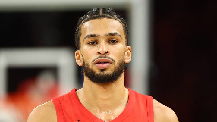 Portland Trail Blazers forward Toumani Camara against the Phoenix Suns during the play-in rounds of the 2026 NBA Playoffs at Mortgage Matchup Center on April 14, 2026.