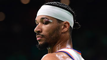 New York Knicks guard Josh Hart during the second half during game five of the second round for the 2025 NBA Playoffs against the Boston Celtics at TD Garden. 