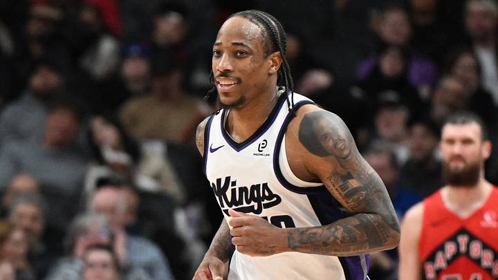 Sacramento Kings forward DeMar DeRozan (10) runs back (Mandatory Credit: Dan Hamilton-Imagn Images)
