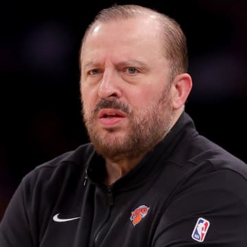 May 19, 2024; New York, New York, USA; New York Knicks head coach Tom Thibodeau coaches against the Indiana Pacers during the second quarter of game seven of the second round of the 2024 NBA playoffs at Madison Square Garden. Mandatory Credit: Brad Penner-USA TODAY Sports