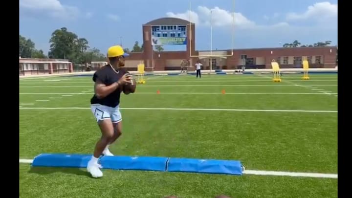 Philadelphia Eagles quarterback Jalen Hurts in a clip shared online Feb. 23, 2025.