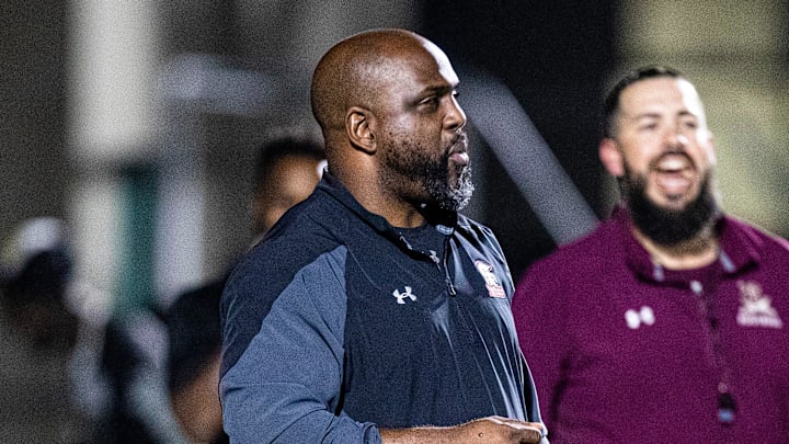 Earnest Graham, the ECS Coach and a coach for the North team, is seen at halftime during the The 33rd annual Rotary South All-Star Game at Fort Myers High on Wednesday, Dec. 8, 2021.

Graham52