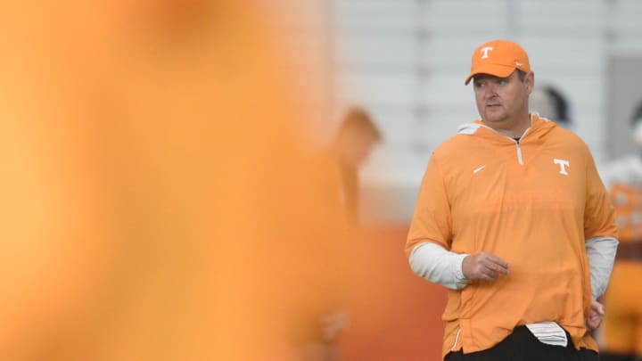 Tennessee head coach Josh Heupel during Tennessee football’s first fall practice, in Knoxville, Tenn., Wednesday, July 31, 2024.