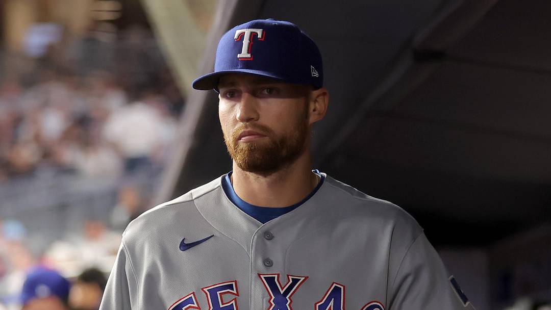 May 5, 2026; Bronx, New York, USA; Texas Rangers right fielder Brandon Nimmo (24) walks through the dugout during the fifth inning against the New York Yankees at Yankee Stadium.