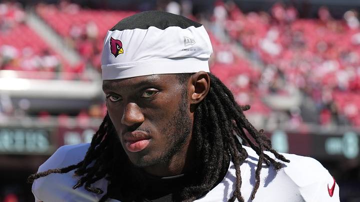 Sep 27, 2026; Santa Clara, California, USA; Arizona Cardinals wide receiver Marvin Harrison Jr. (18) during halftime against the San Francisco 49ers at Levi's Stadium. Mandatory Credit: Darren Yamashita-Imagn Images