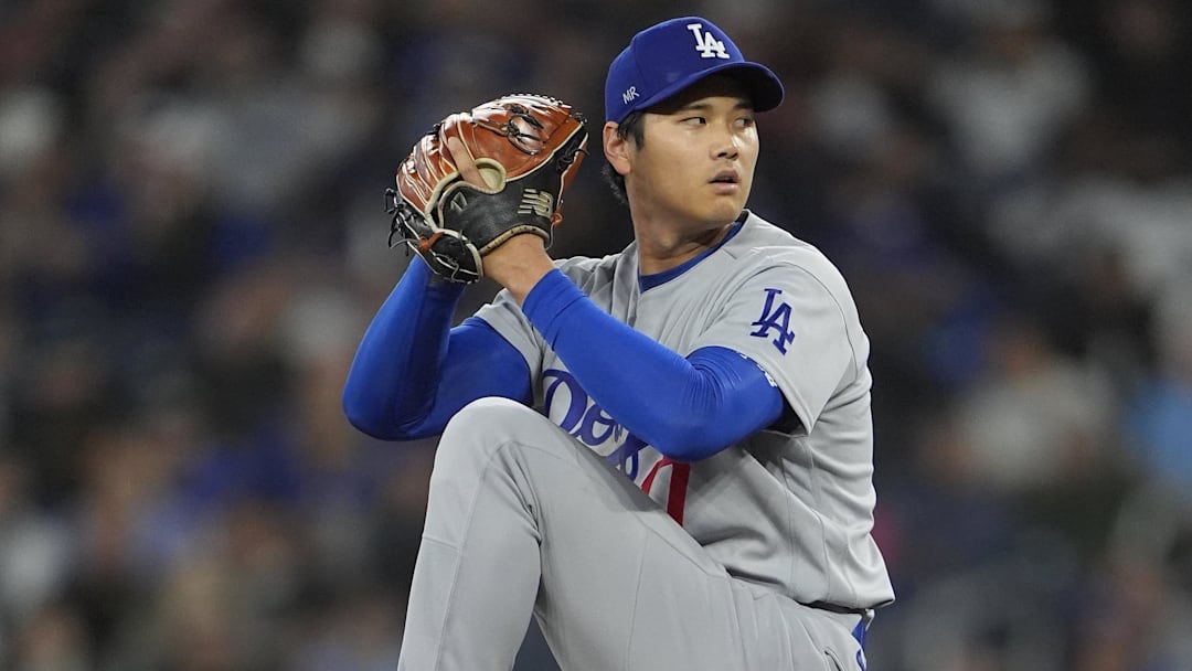 Apr 8, 2026; Toronto, Ontario, CAN; Los Angeles Dodgers starting pitcher Shohei Ohtani (17) pitches to the Toronto Blue Jays during the second inning at Rogers Centre. Mandatory Credit: John E. Sokolowski-Imagn Images Apr 8, 2026; Toronto, Ontario, CAN; Los Angeles Dodgers starting pitcher Shohei Ohtani (17) pitches to the Toronto Blue Jays during the second inning at Rogers Centre. Mandatory Credit: John E. Sokolowski-Imagn Images