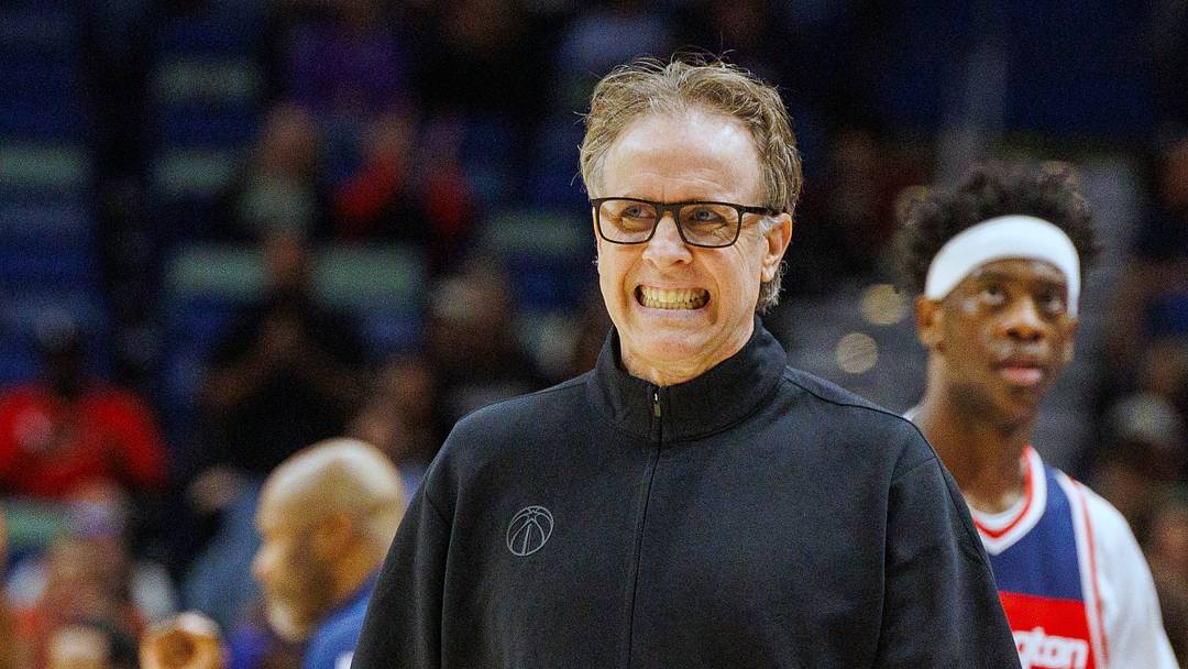 Oct 16, 2026; New Orleans, Louisiana, USA;  Washington Wizards head coach Brian Keefe reacts to a play  against New Orleans Pelicans during the first half at Smoothie King Center.  Mandatory Credit: Stephen Lew-Imagn Images