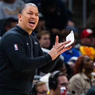 Dec 31, 2022; Indianapolis, Indiana, USA; LA Clippers head coach Ty Lue in the first quarter against the Indiana Pacers at Gainbridge Fieldhouse. Mandatory Credit: Trevor Ruszkowski-USA TODAY Sports