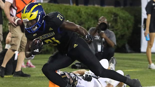 Delaware running back Marcus Yarn