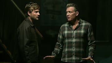 The Waterfront. (L to R) Jake Weary as Cane Buckley, Holt McCallany as Harlan Buckley in episode 107 of The Waterfront