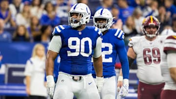 Oct 30, 2022; Indianapolis, Indiana, USA; Indianapolis Colts defensive tackle Grover Stewart (90)