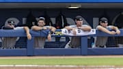 May 25, 2024; Hoover, AL, USA; South Carolina Gamecocks players watch from the dugout in the tenth inning against the LSU Tigers during the SEC Baseball Tournament at Hoover Metropolitan Stadium. Mandatory Credit: Vasha Hunt-Imagn Images