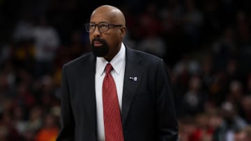 Mar 15, 2024; Minneapolis, MN, USA; Indiana Hoosiers head coach Mike Woodson looks on during the first half against the Nebraska Cornhuskers at Target Center. Mandatory Credit: Matt Krohn-USA TODAY Sports