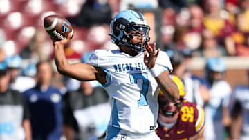 Rhode Island Rams quarterback Devin Farrell (7)