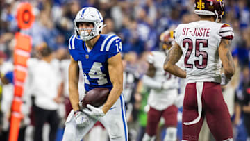 Oct 30, 2022; Indianapolis, Indiana, USA; Indianapolis Colts wide receiver Alec Pierce (14)