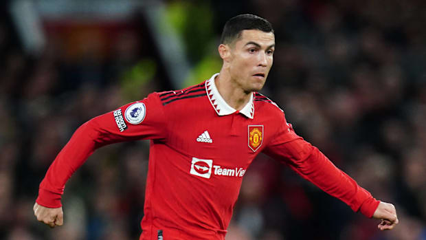 Cristiano Ronaldo playing for Manchester United