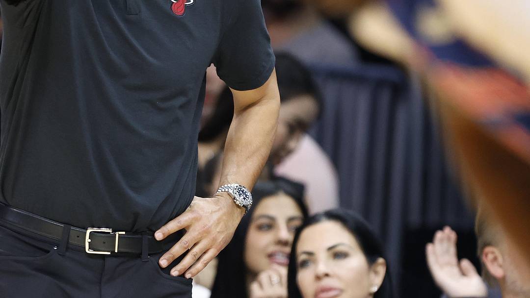 Miami Heat head coach Erik Spoelstra reacts  (Mandatory Credit: Rhona Wise-Imagn Images)