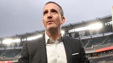 Sep 4, 2025; Philadelphia, Pennsylvania, USA; Philadelphia Eagles general manager Howie Roseman looks on before the game between the Philadelphia Eagles and the Dallas Cowboys at Lincoln Financial Field.