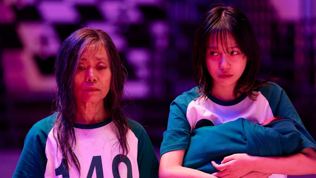 (L to R) Kang Ae-sim as Geum-ja, Jo Yu-ri as Jun-hee in Squid Game season 3