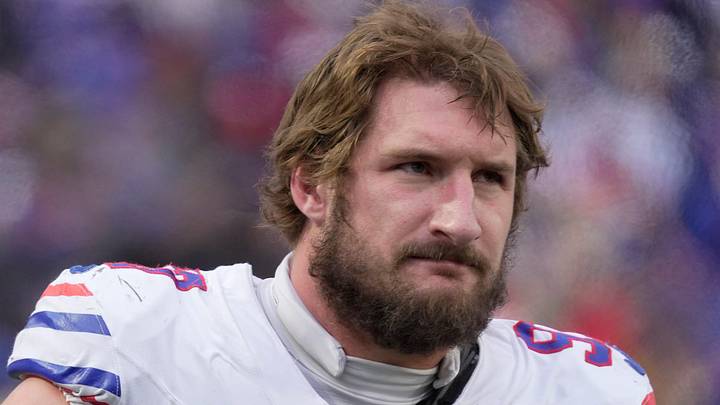 Buffalo Bills defensive end Joey Bosa looks on
