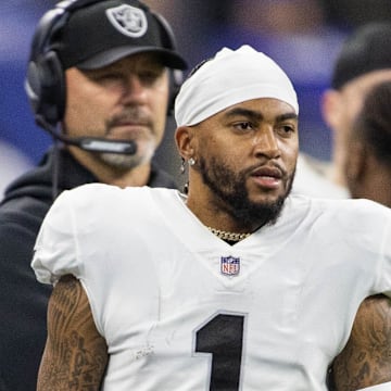 DeSean Jackson during the Raiders' 23–20 win over the Colts on Jan. 2, 2022.