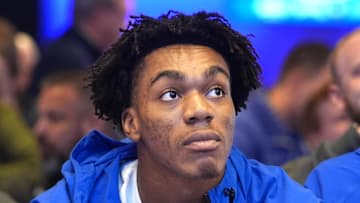 Kentucky’s Amari Williams watches the NCAA Tournament Selection Show inside Rupp Arena Sunday night.
March 16, 2025