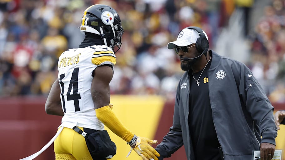 George Pickens and Mike Tomlin during their final season together.  | Geoff Burke-Imagn Images