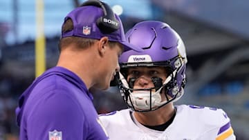 Minnesota Vikings head coach Kevin O'Connell and QB J.J. McCarthy