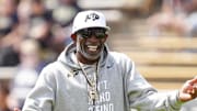 Sep 6, 2025; Boulder, Colorado, USA; Colorado Buffaloes head coach Deion Sanders before the game against the Delaware Fightin Blue Hens at Folsom Field. 