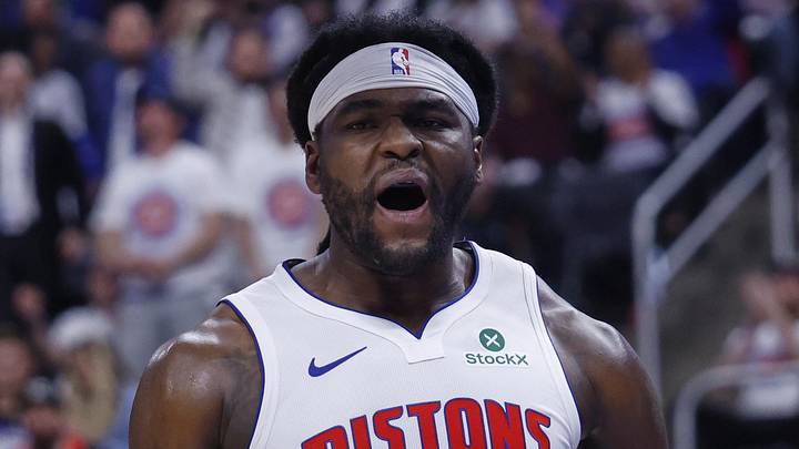 Detroit Pistons forward Isaiah Stewart (28) reacts during the second half against the Orlando Magic during game two of the first round of the 2026 NBA Playoffs at Little Caesars Arena on Apr 22, 2026.