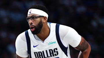 Oct 22, 2025; Dallas, Texas, USA; Dallas Mavericks forward Anthony Davis (3) in action during the game against the San Antonio Spurs at American Airlines Center. Mandatory Credit: Kevin Jairaj-Imagn Images