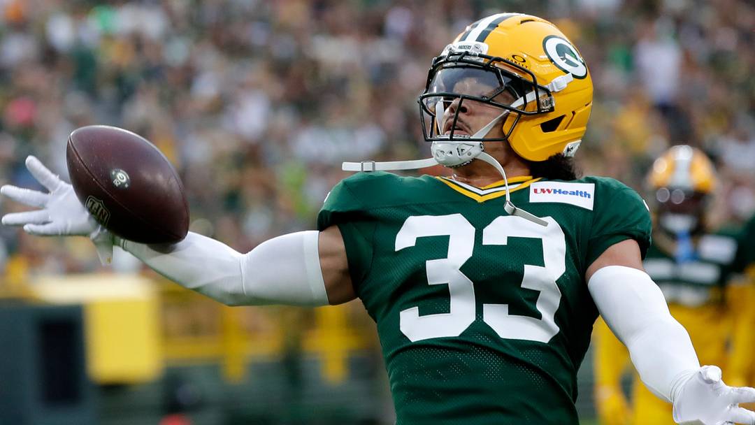 Green Bay Packers safety Evan Williams, who is pictured at Family Night, had a big day at training camp on Tuesday.
