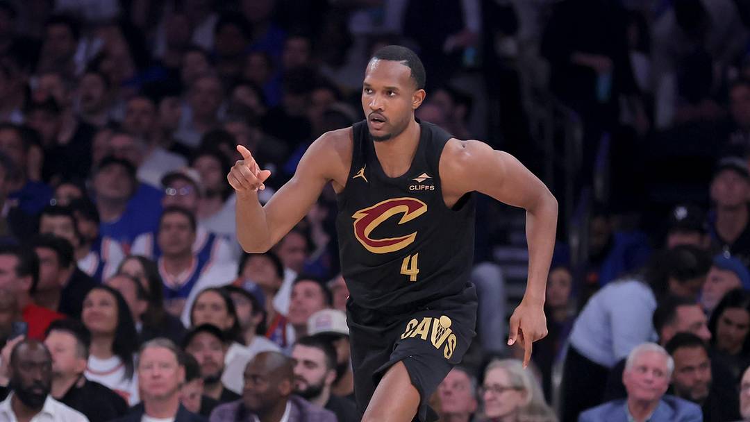 May 19, 2026; New York, New York, USA; Cleveland Cavaliers center Evan Mobley (4) reacts after his three point shot against the New York Knicks during the third quarter of game one of the eastern conference finals during the 2026 NBA playoffs at Madison Square Garden. Mandatory Credit: Brad Penner-Imagn Images May 19, 2026; New York, New York, USA; Cleveland Cavaliers center Evan Mobley (4) reacts after his three point shot against the New York Knicks during the third quarter of game one of the eastern conference finals during the 2026 NBA playoffs at Madison Square Garden. Mandatory Credit: Brad Penner-Imagn Images