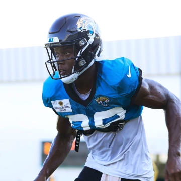 Jacksonville Jaguars wide receiver Kevin Austin Jr. (80) runs ladder drills during training camp Monday, Aug. 7, 2023 at Miller Electric Center at EverBank Stadium in Jacksonville, Fla. This was the 11th day of training camp.
